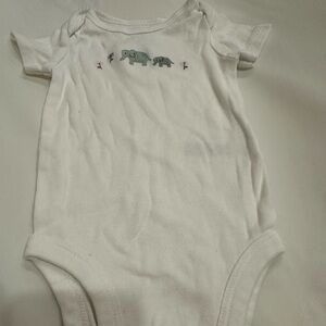 Carter’s White Baby Onesie with Elephants